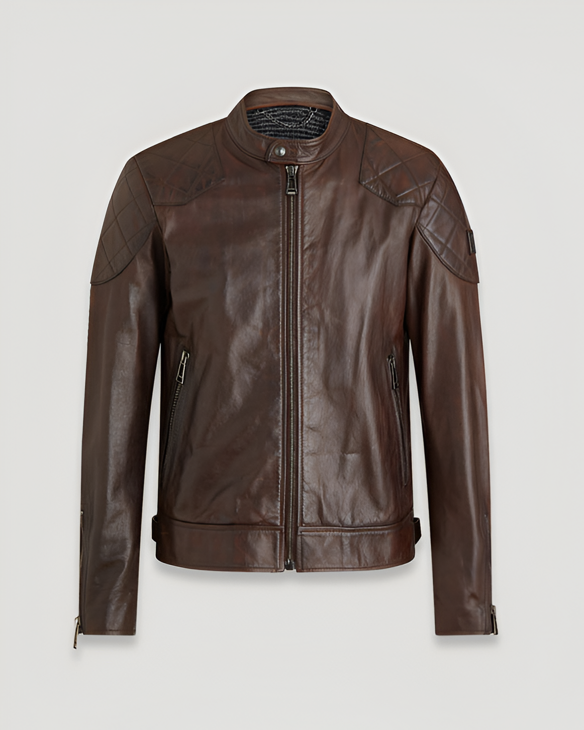 Marilyn Dark Deep Copper Motorbike Leather Jacket For Men