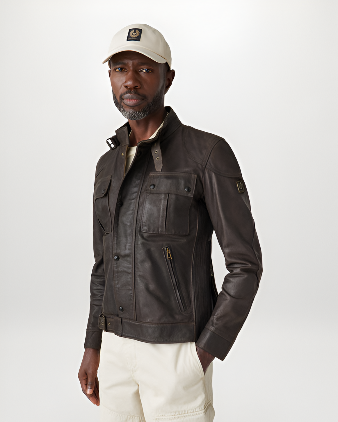 Rachel Antique Brown Leather Moto Jacket For Men 