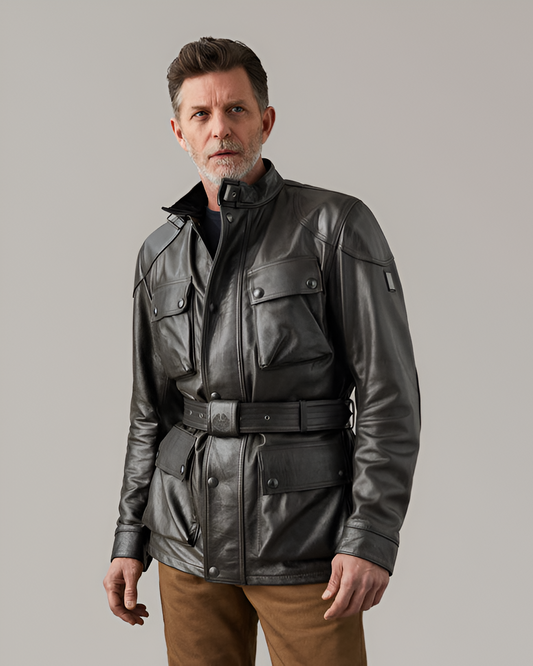 Ronald black motorbike jacket 