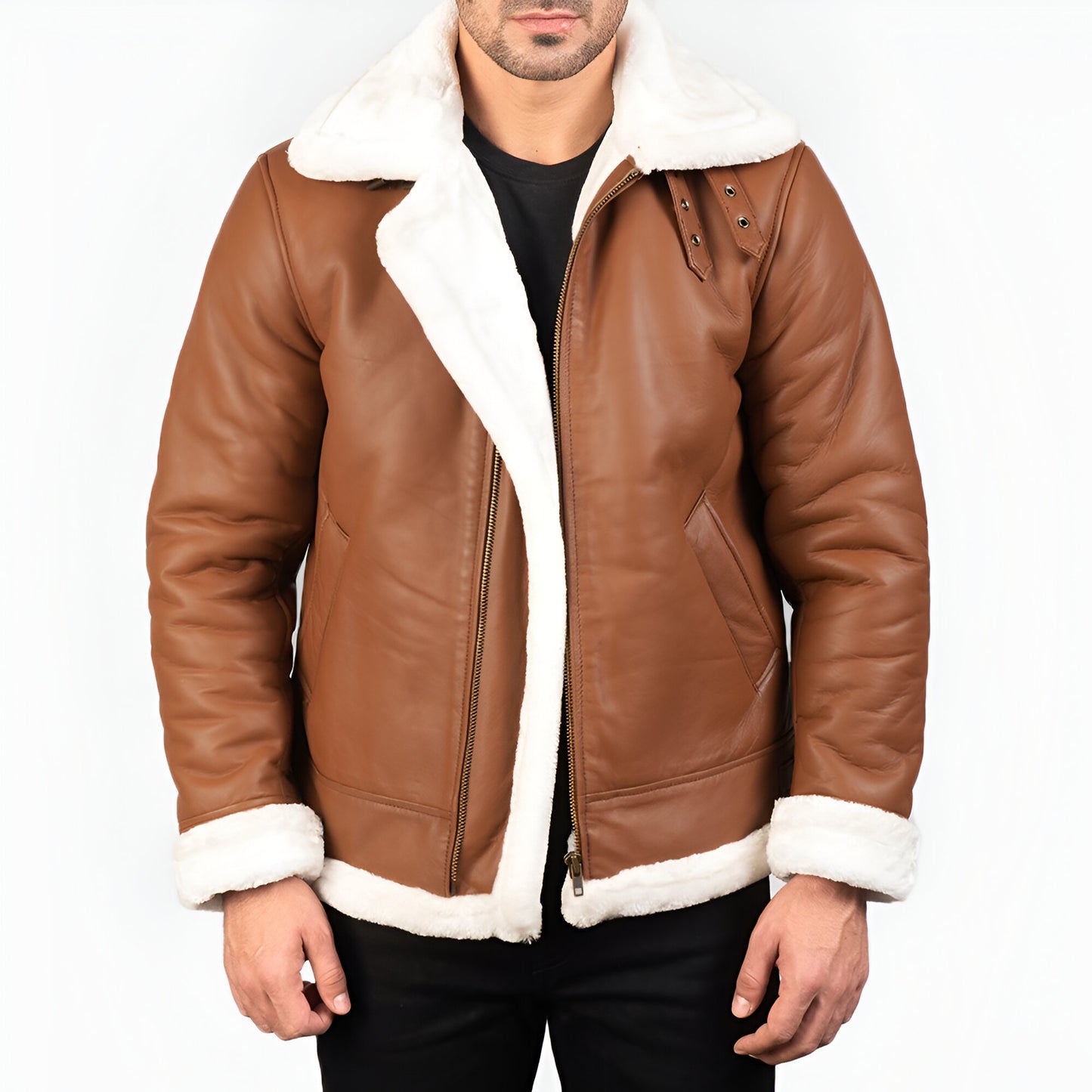 Maltons B-3 Brown Leather Bomber Jacket