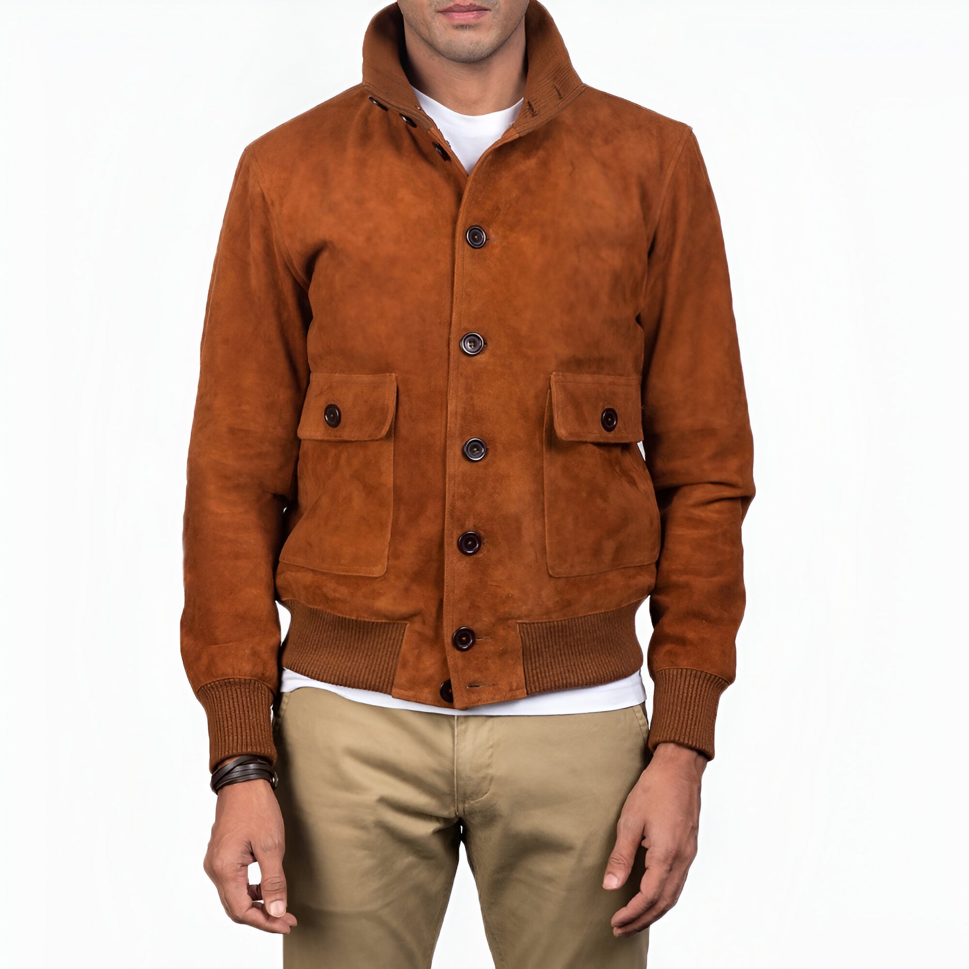 Robert De Niro Brown Suede Bomber Jacket