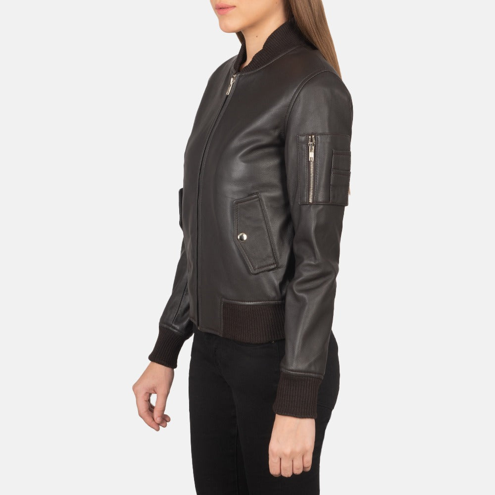 Reese Ma-1 Brown Leather Bomber Jacket