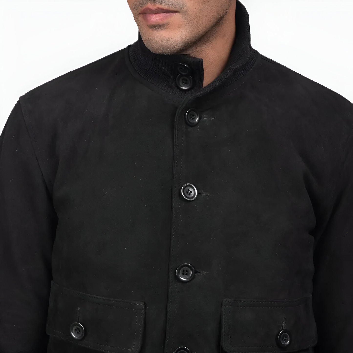 Robert De Niro Black Suede Bomber Jacket