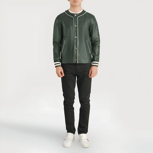 Mariano Rivera Green Leather Varsity Jacket