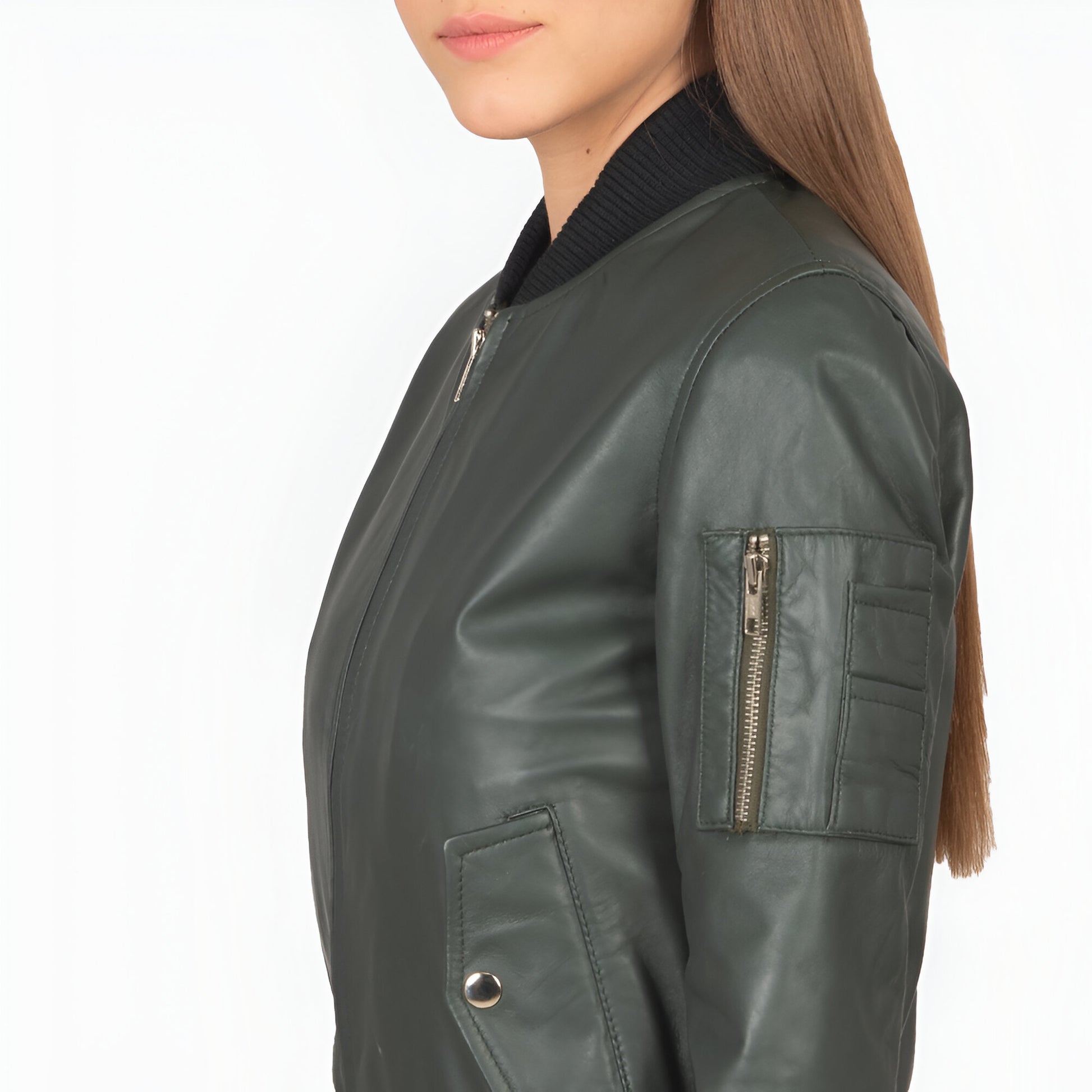 Reese Ma-1 Green Leather Bomber Jacket