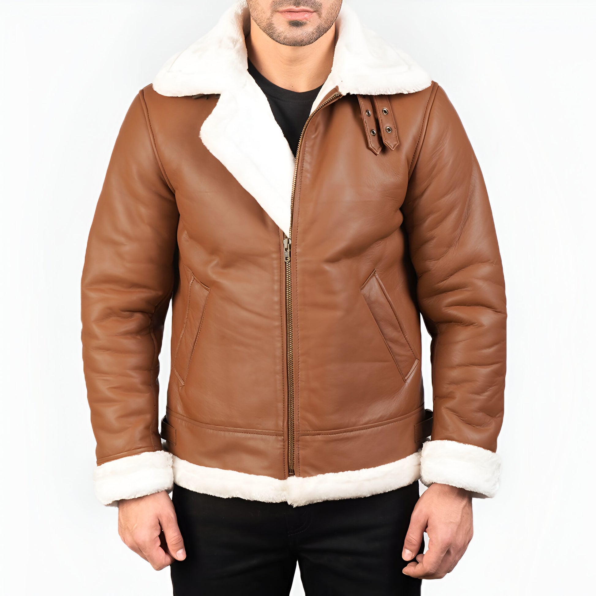 Maltons B-3 Brown Leather Bomber Jacket