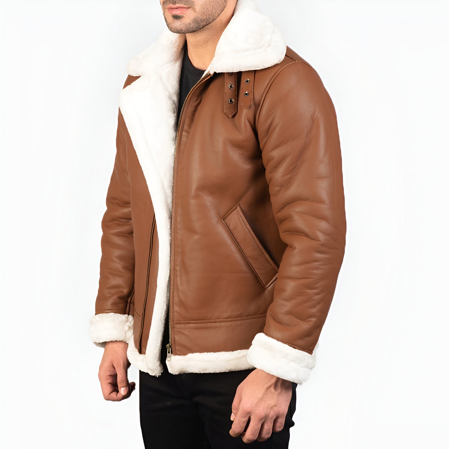 Maltons B-3 Brown Leather Bomber Jacket