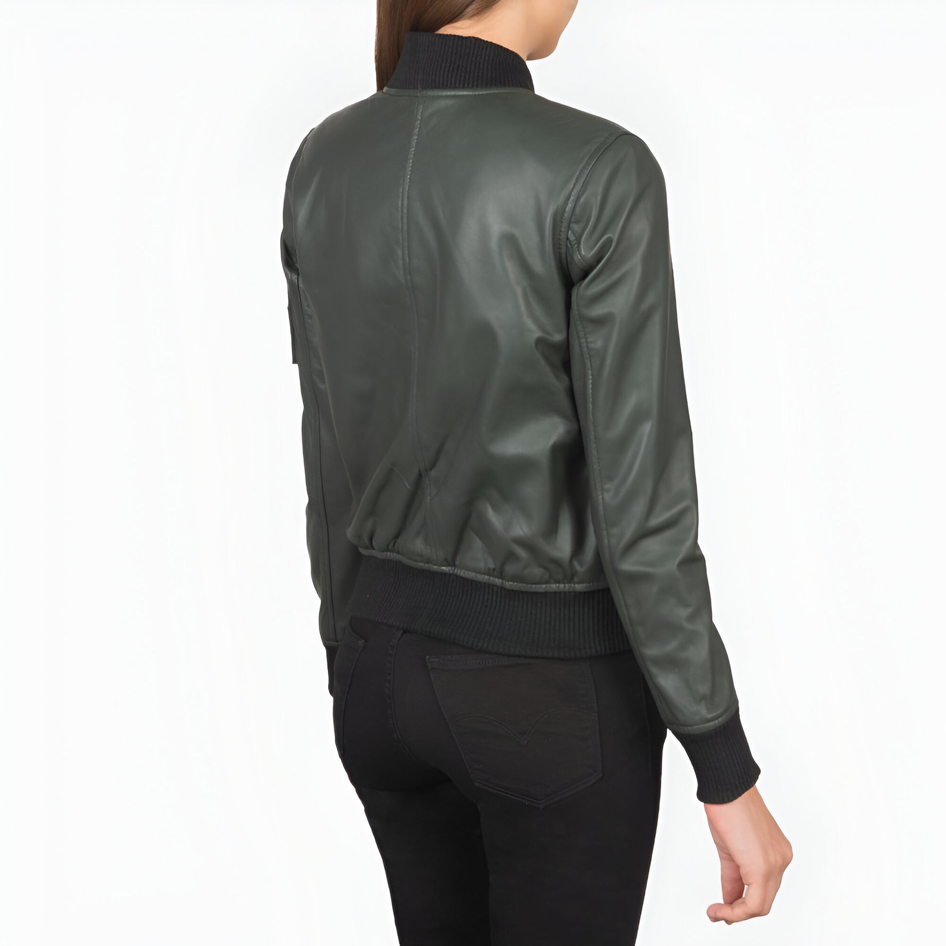 Reese Ma-1 Green Leather Bomber Jacket