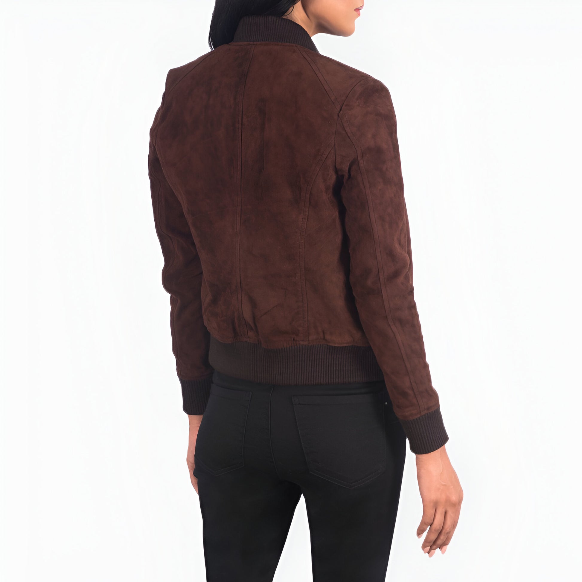 Scarlett Brown Suede Women Bomber Jacket