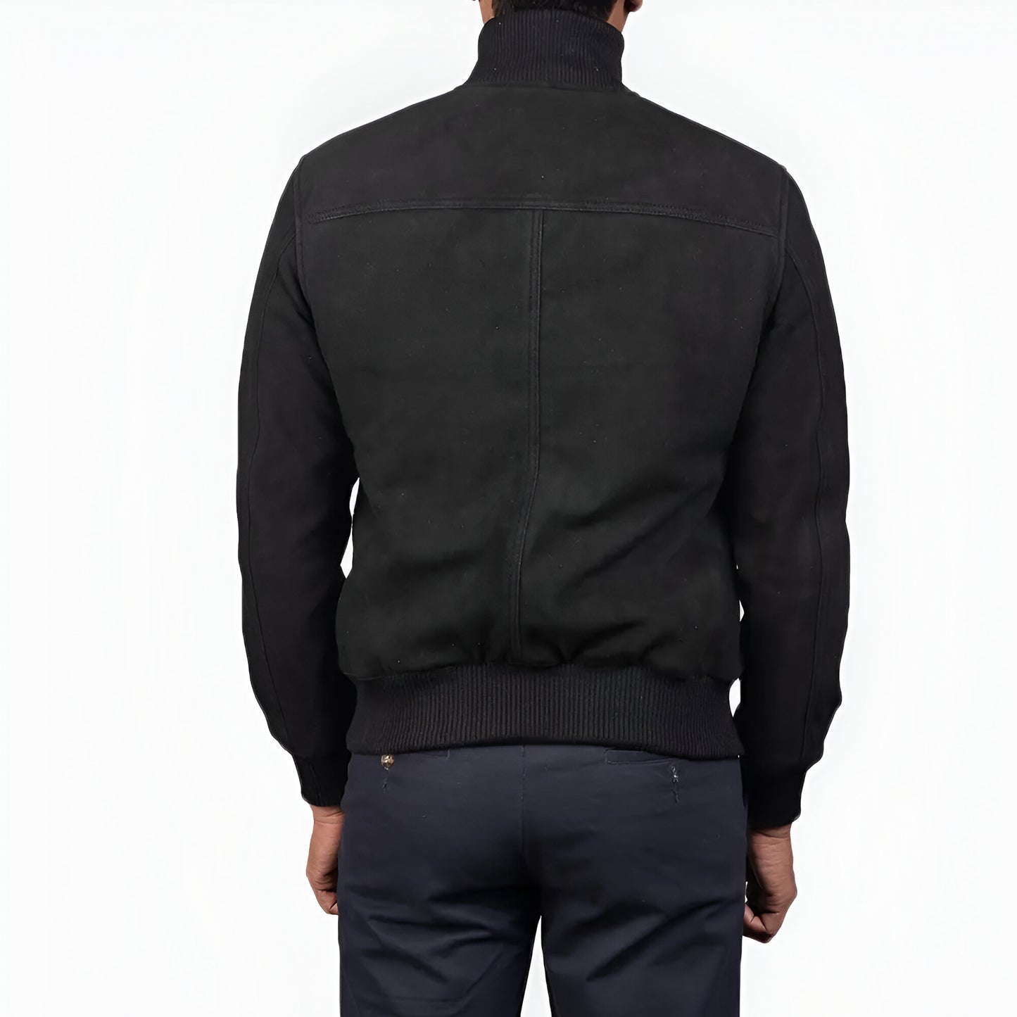 Robert De Niro Black Suede Bomber Jacket