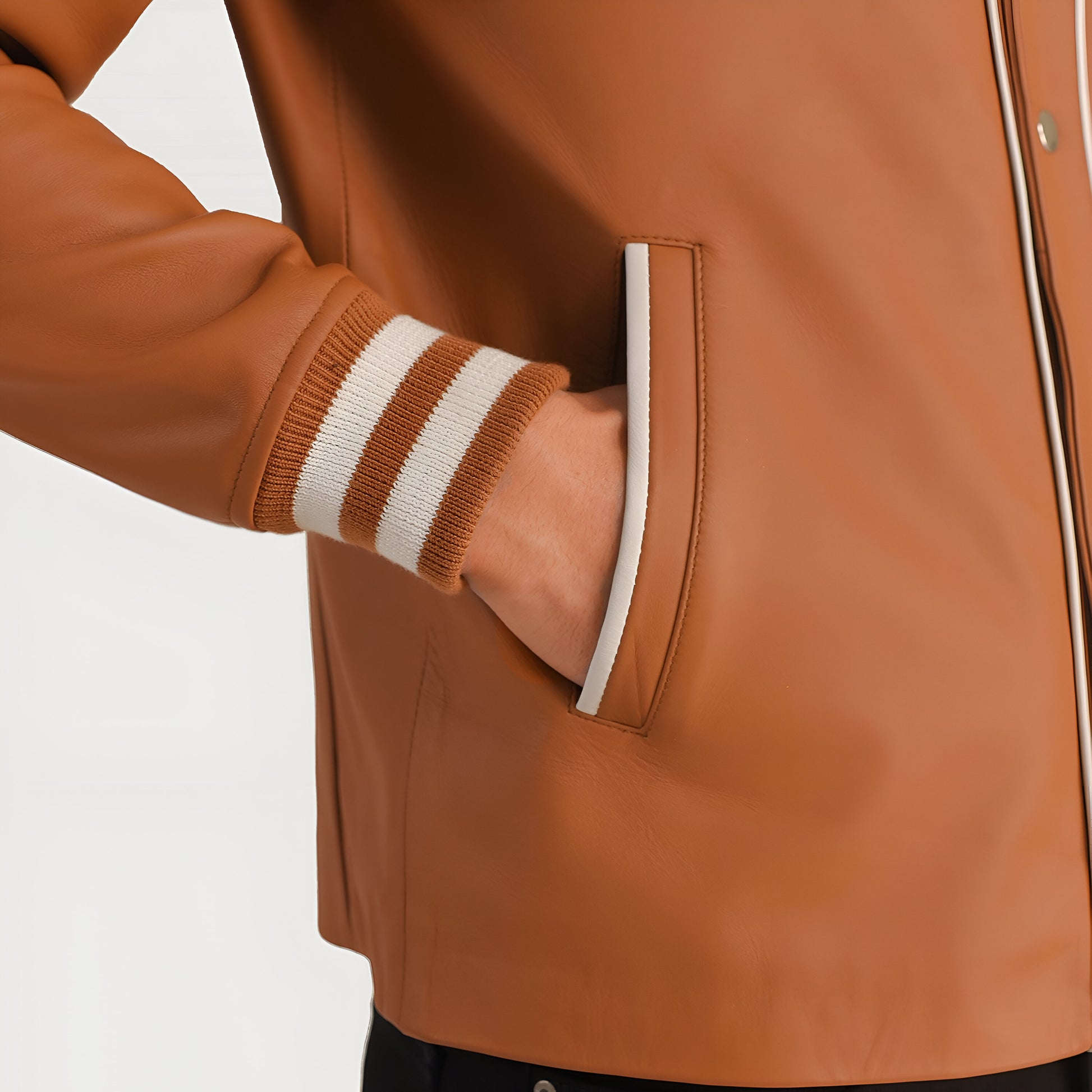 Mariano Rivera Brown Leather Varsity Jacket