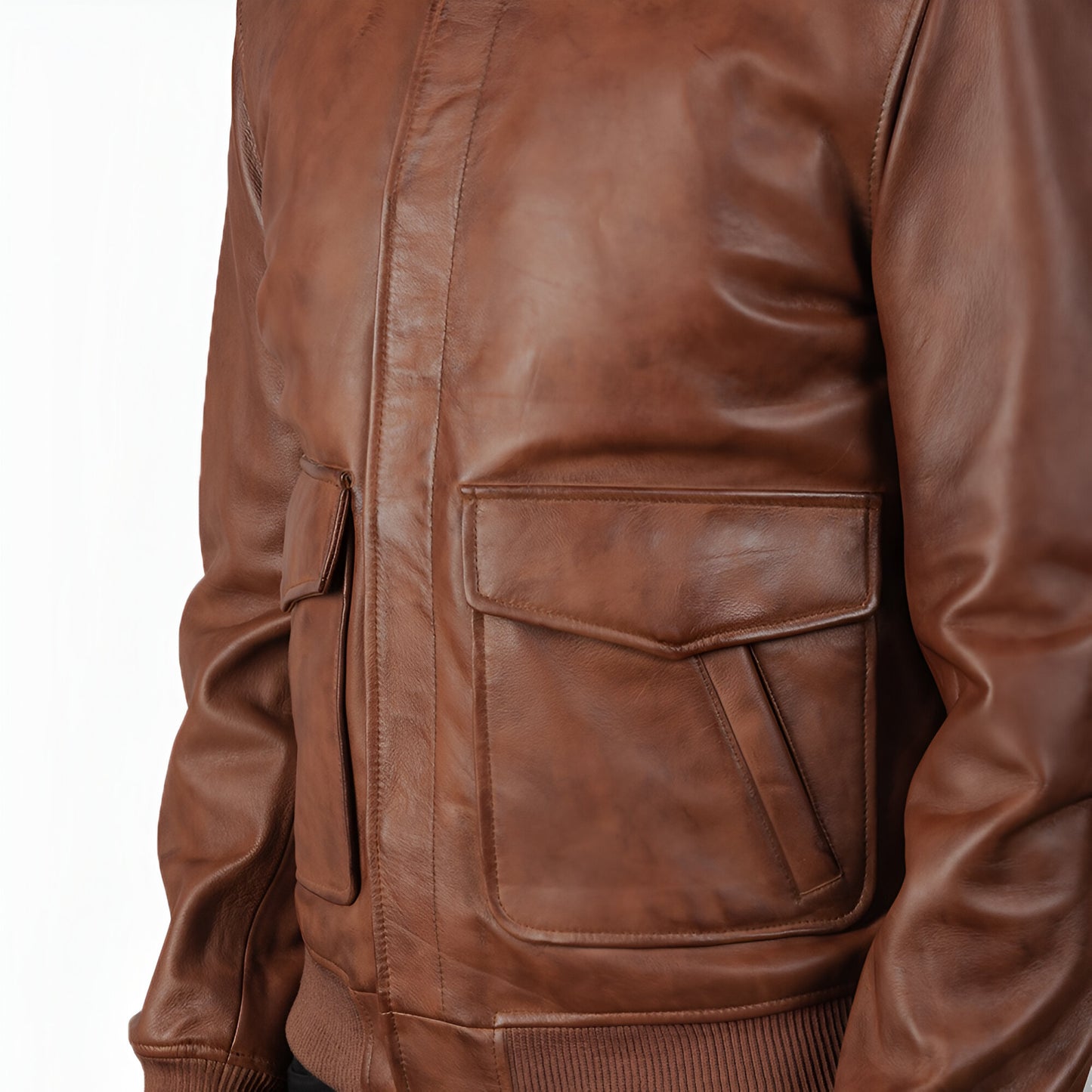 Denzel Brown A2 Bomber Leather Jacket