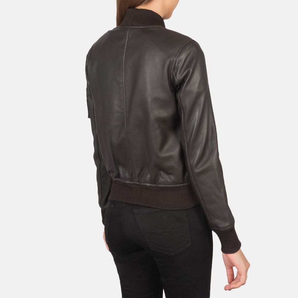 Reese Ma-1 Brown Leather Bomber Jacket