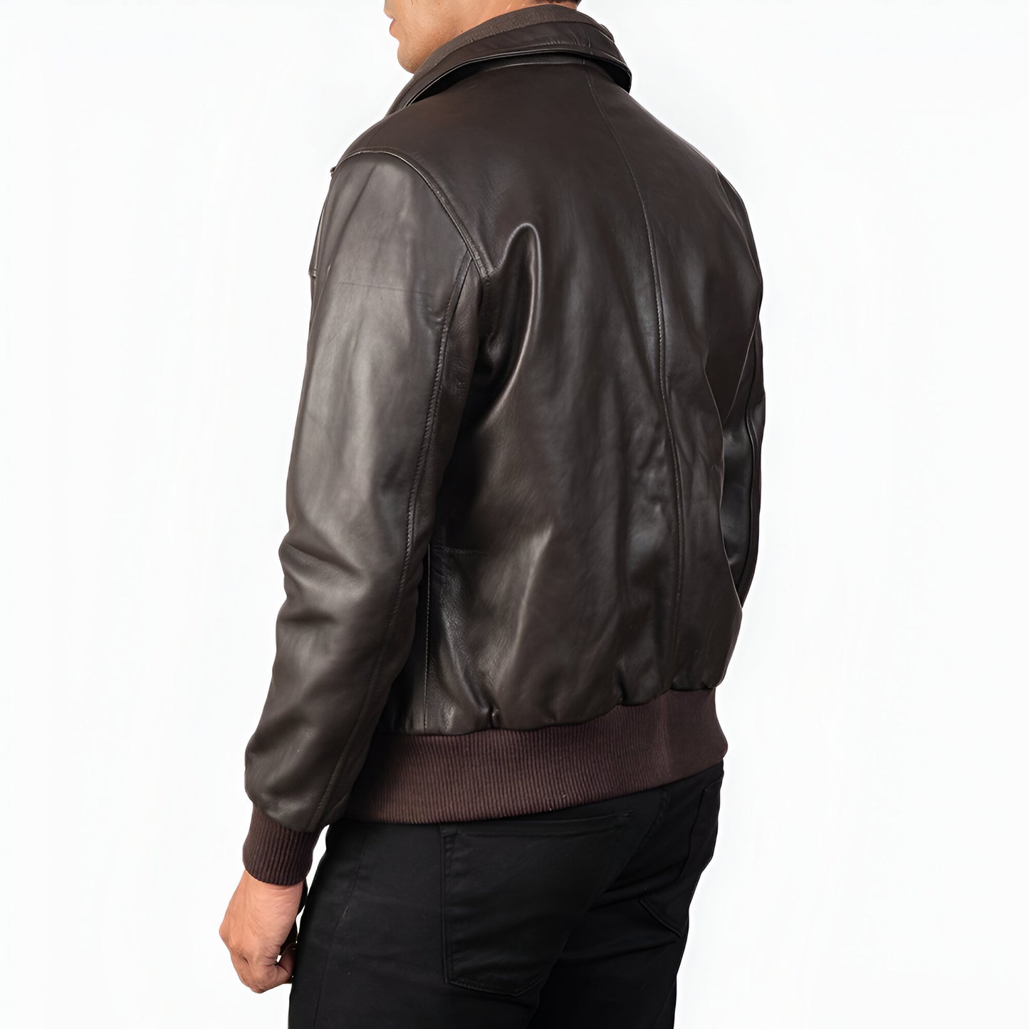 Dicks Leather Genuine Brown Leather Bomber Jacket