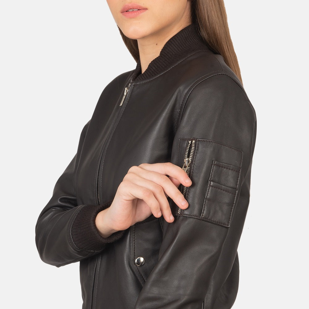 Reese Ma-1 Brown Leather Bomber Jacket