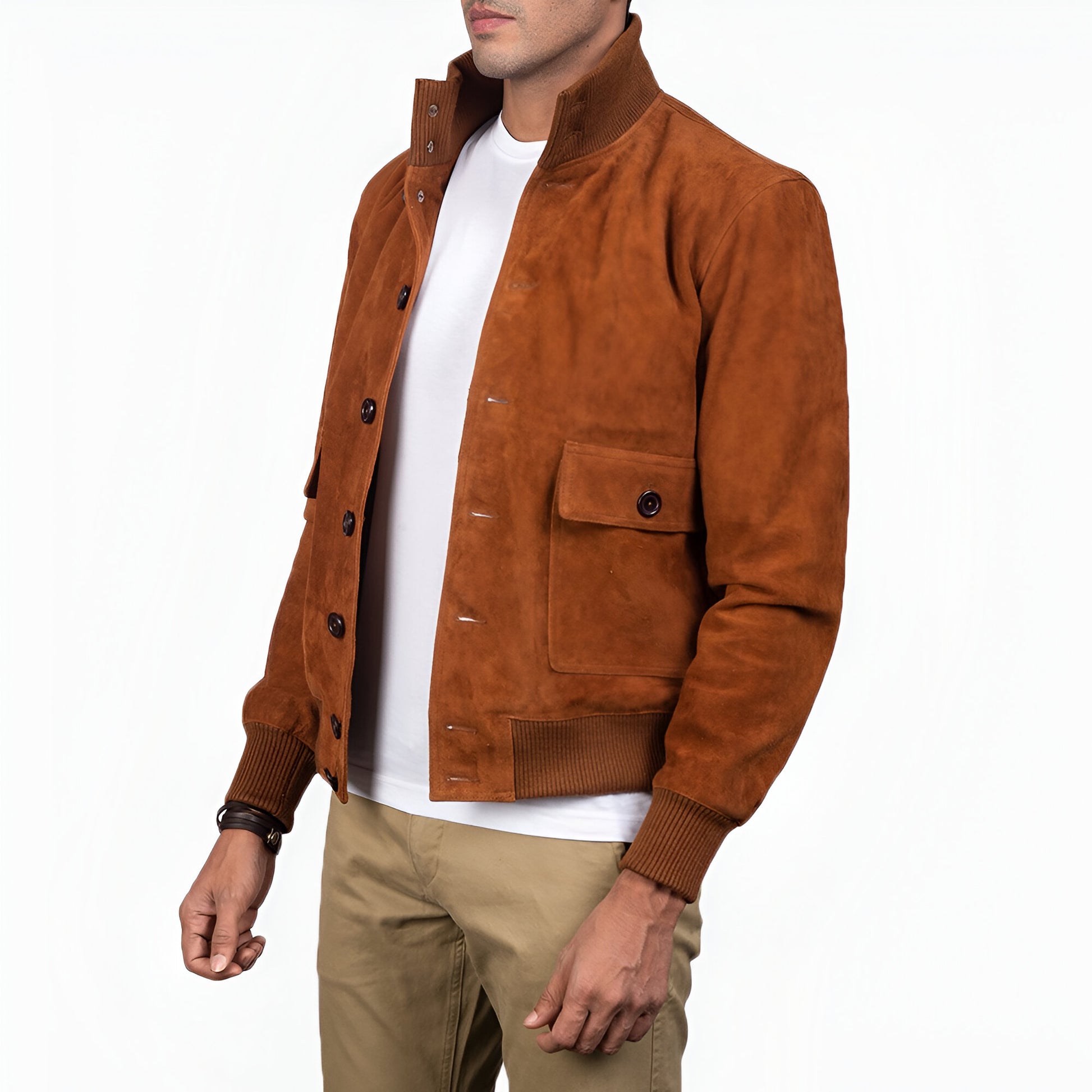 Robert De Niro Brown Suede Bomber Jacket