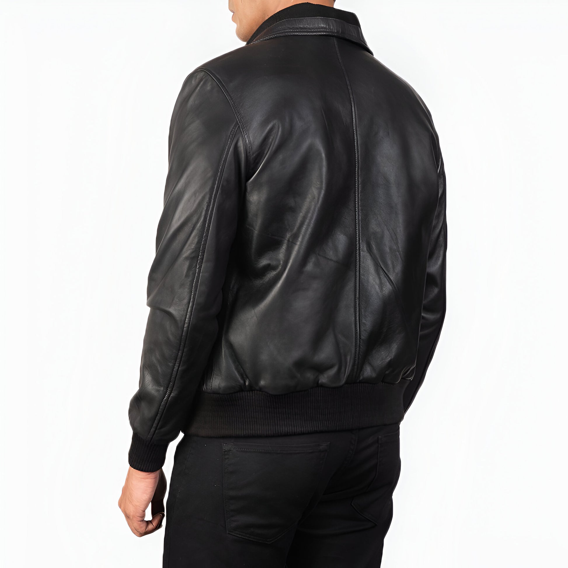 Dicks Genuine Black Leather Bomber Jacket