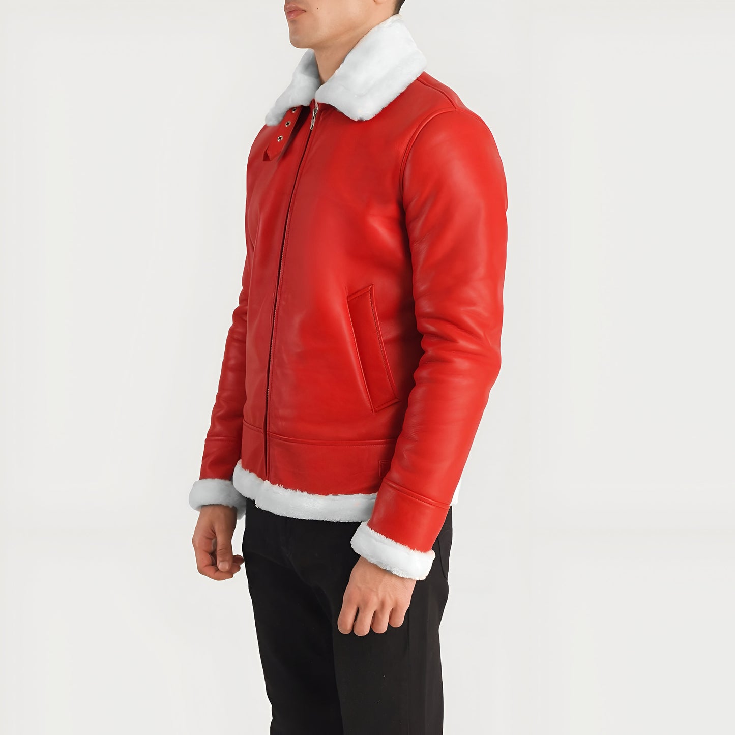 Maltons B-3 Red Leather Bomber Jacket