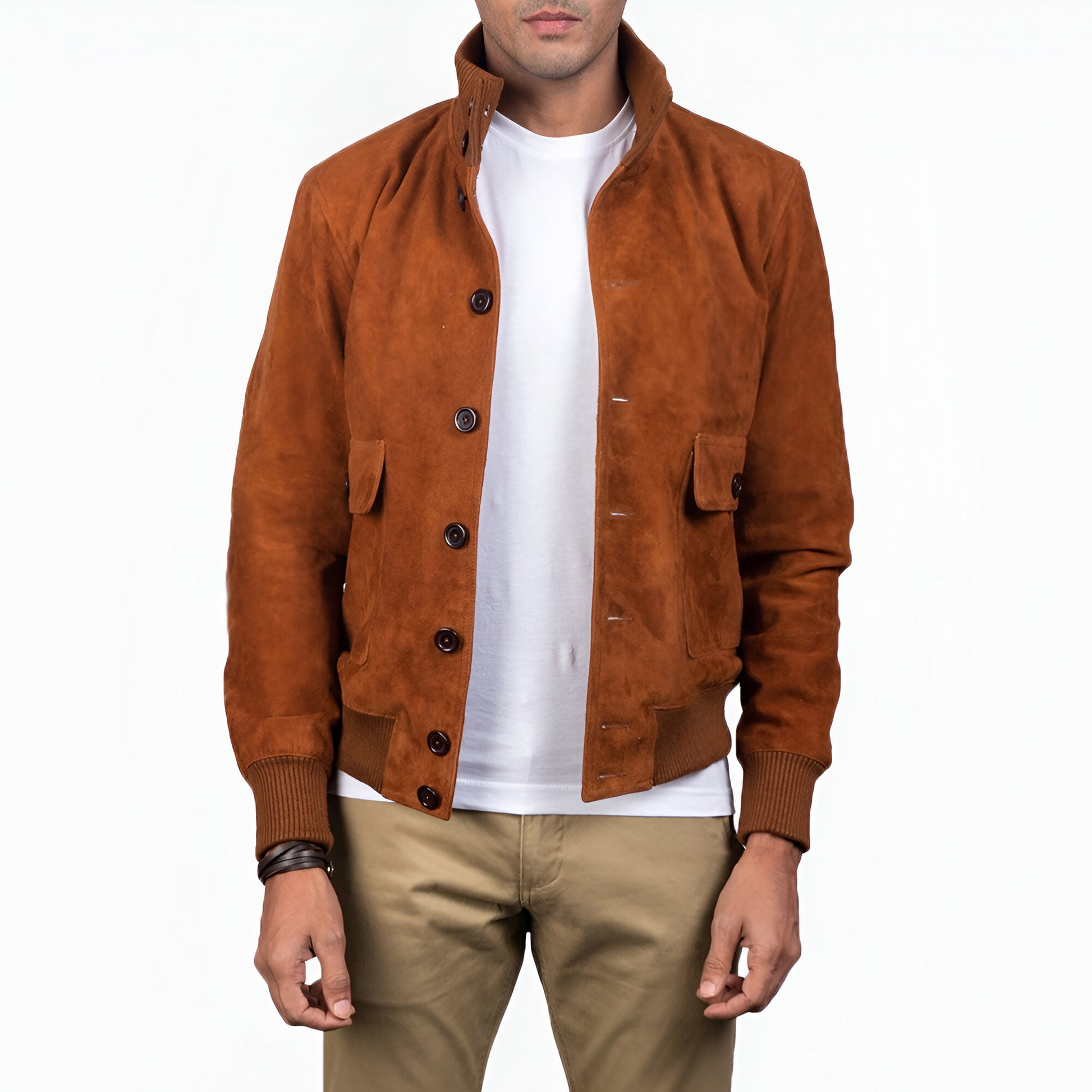 Robert De Niro Brown Suede Bomber Jacket