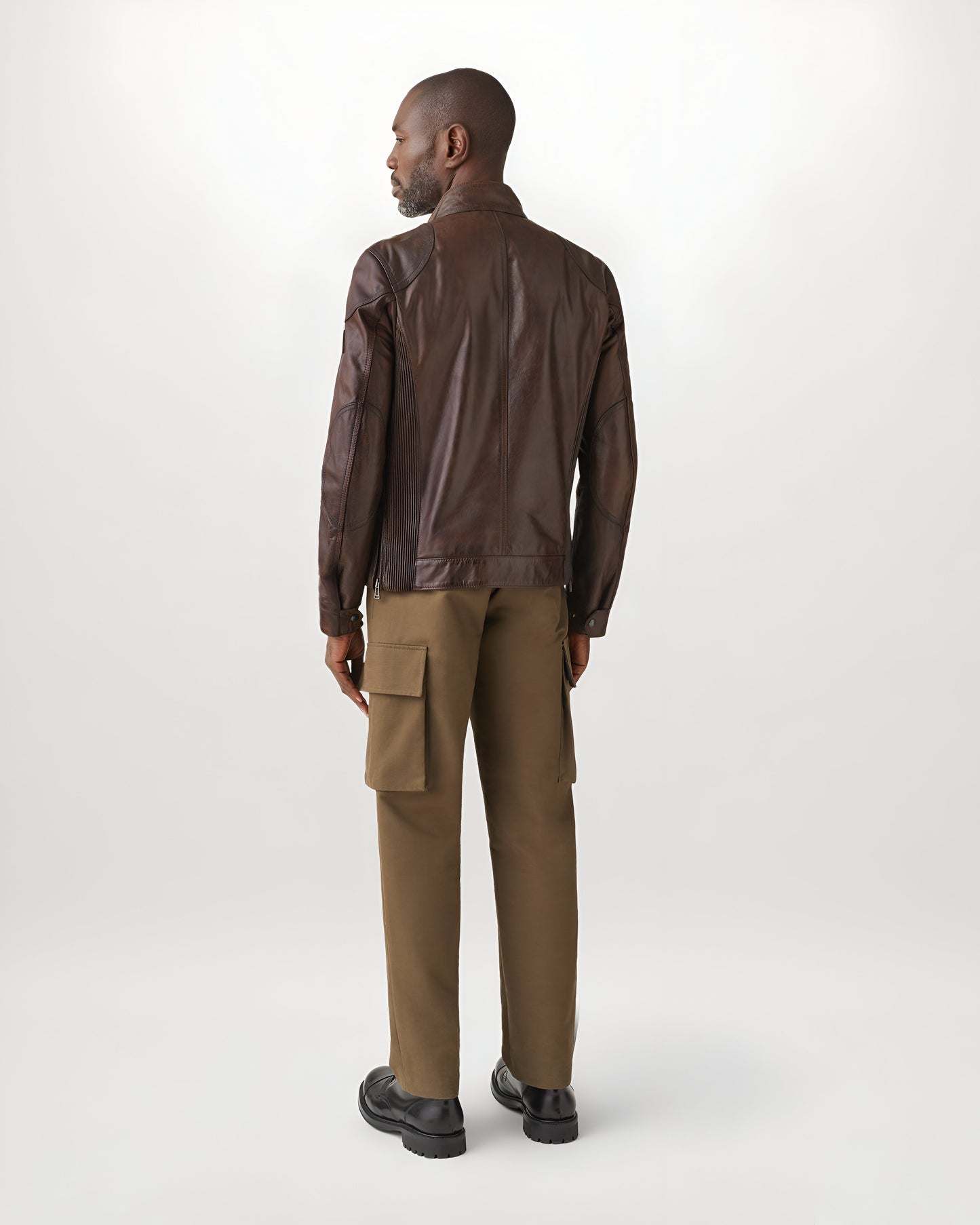 Rachel deep copper leather moto jacket for men